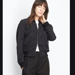 Vince Women's Washed Black Shrunken Bomber Medium